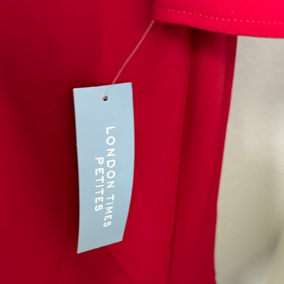 London Times Vivid Red Long Sleeve Dress - Picture 5 of 6